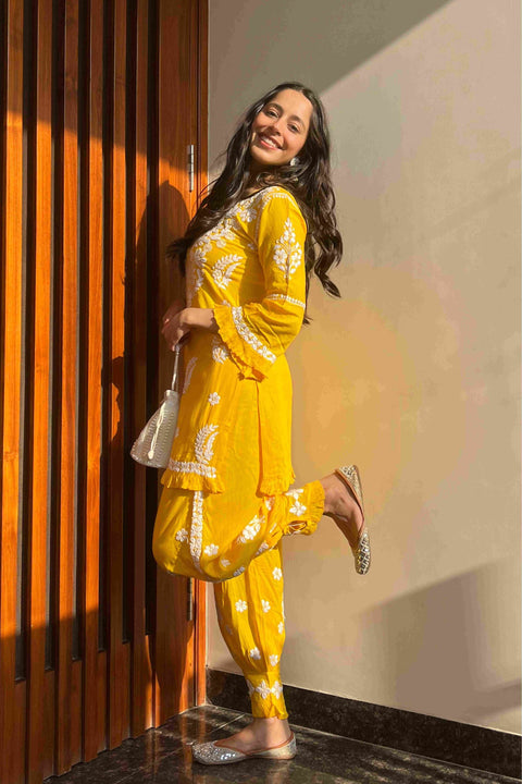 Firdaus Yellow Modal Coord Set