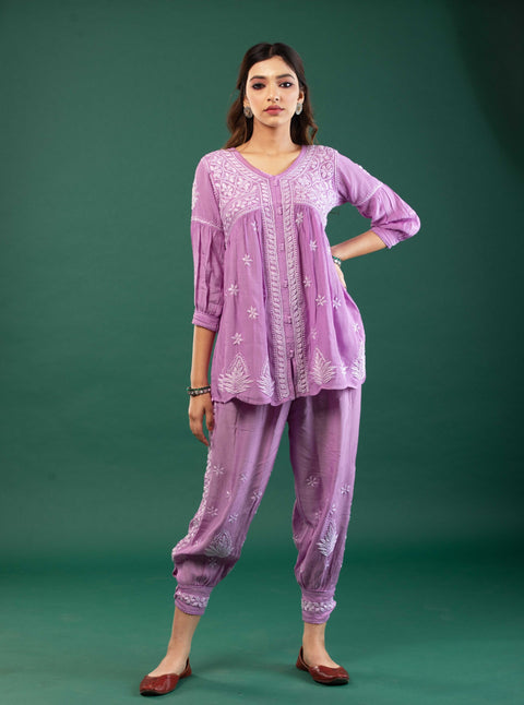 Leela Purple Muslin Co-ord Set