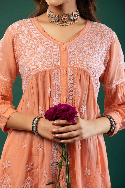 Leela Orange Muslin Co-ord Set