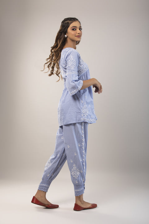 Heer Blue Cotton Co-ord Set