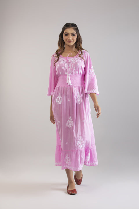 Aisha Pink Cotton Dress