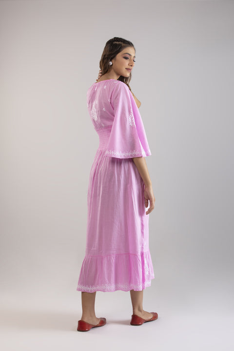 Aisha Pink Cotton Dress