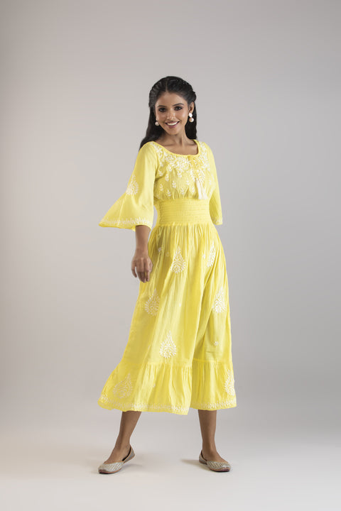 Aisha Yellow Cotton Dress