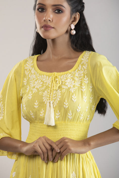 Aisha Yellow Cotton Dress