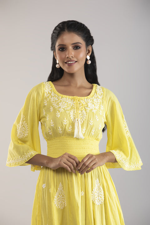 Aisha Yellow Cotton Dress