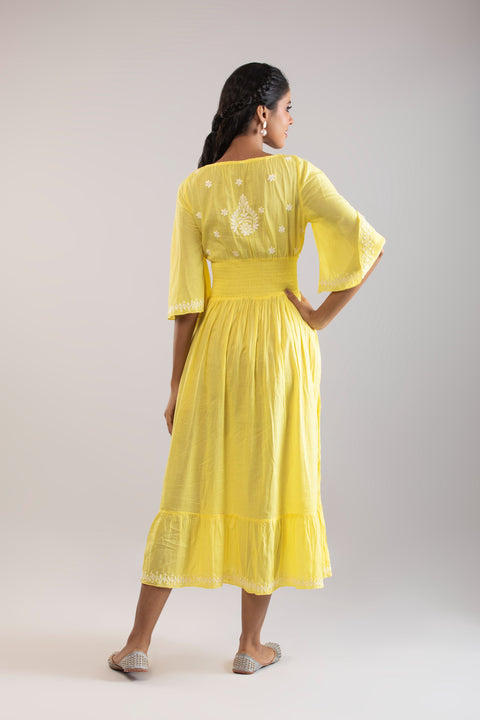 Aisha Yellow Cotton Dress