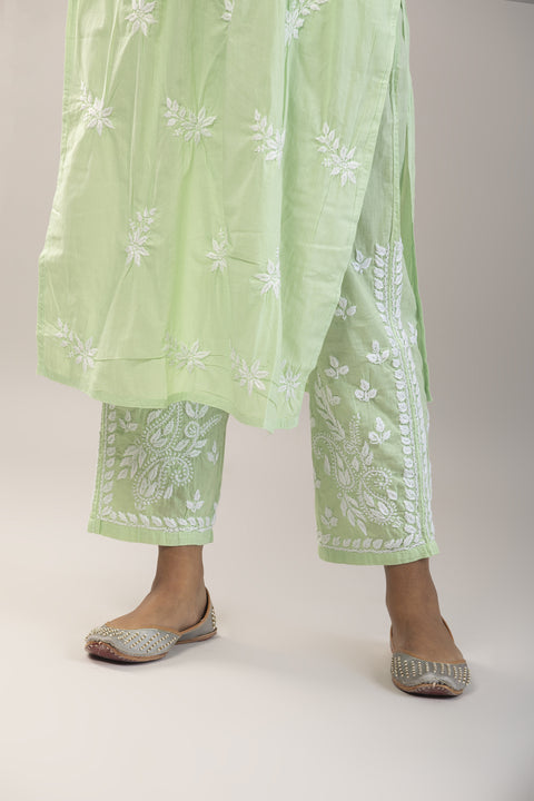 Noor Green Cotton Kurta Set Straight