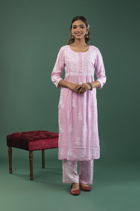 Amreen Pink Modal Kurta Set