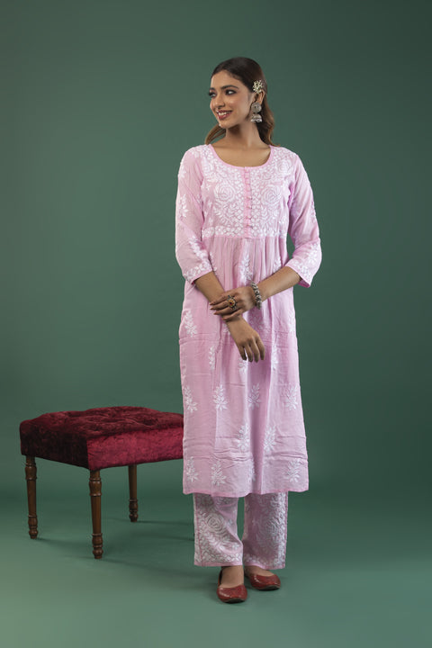 Amreen Pink Modal Kurta Set