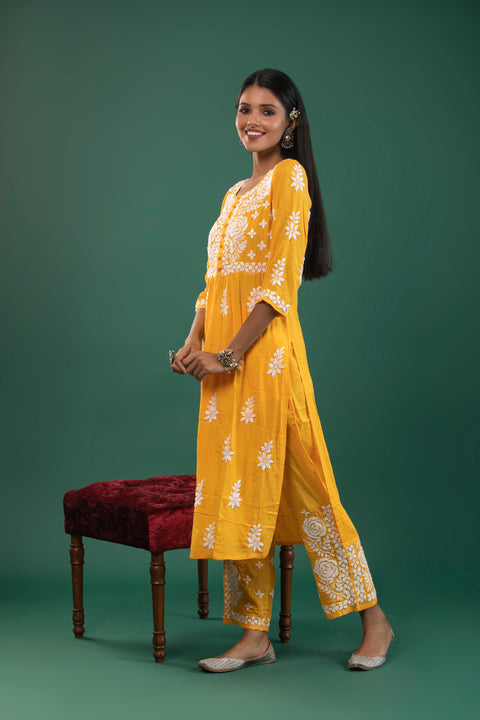 Amreen Yellow Modal Kurta Set