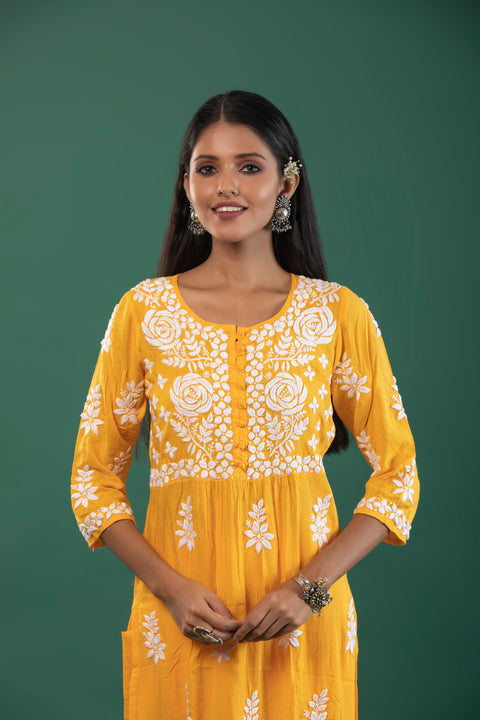 Amreen Yellow Modal Kurta Set