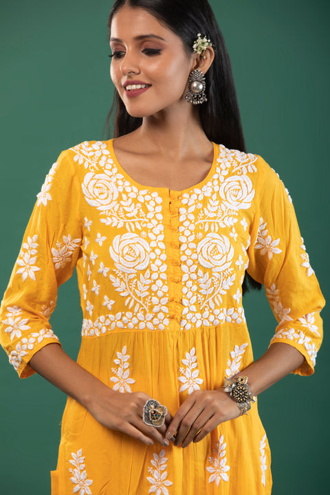 Amreen Yellow Modal Kurta Set