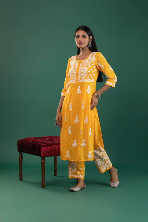 Amreen Yellow Modal Kurta Set