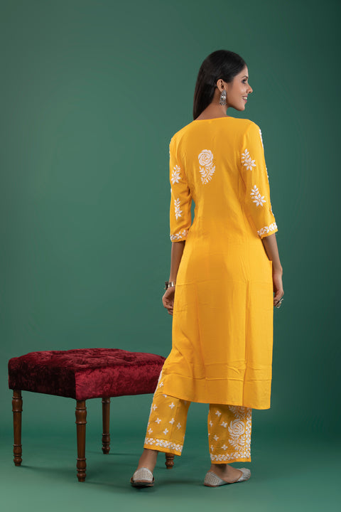 Amreen Yellow Modal Kurta Set