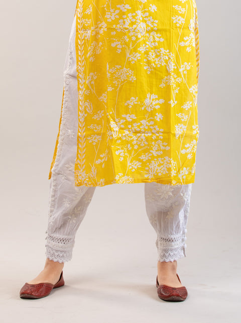 Hiba Cotton Harem Pants with lace