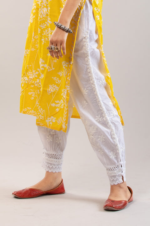 Hiba Cotton Harem Pants with lace