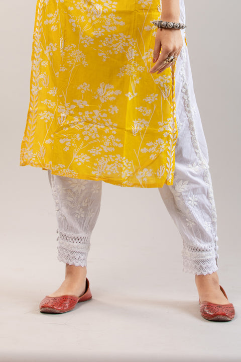 Hiba Cotton Harem Pants with lace